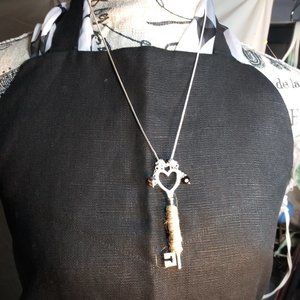 342 Brown Jute Key Necklace